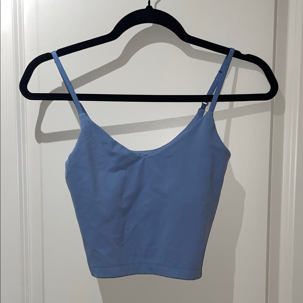 Lululemon cropped tank in periwinkle blue color